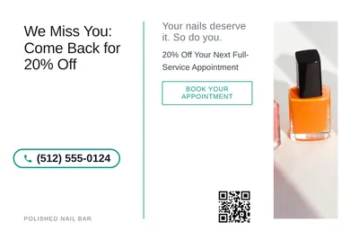 Minimal White · Split Vertical: We Miss You: Come Back for 20% Off