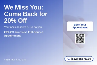 Modern Gradient · Asymmetric Blocks: We Miss You: Come Back for 20% Off