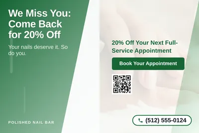 Modern Gradient · Diagonal Split: We Miss You: Come Back for 20% Off