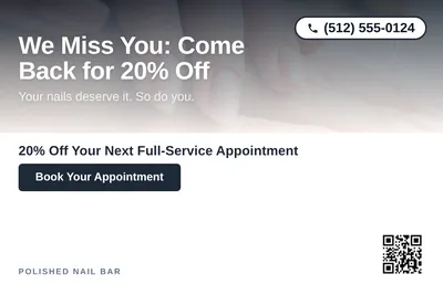 Modern Gradient · Top-Down Fade: We Miss You: Come Back for 20% Off