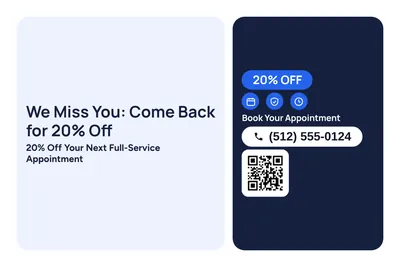 Modern · Checklist: We Miss You: Come Back for 20% Off