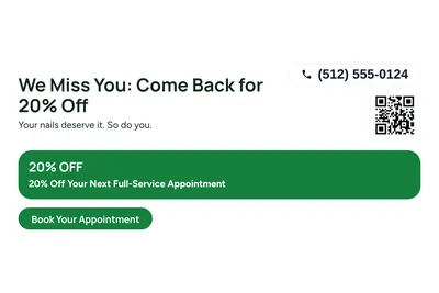 Modern · Offer Menu: We Miss You: Come Back for 20% Off