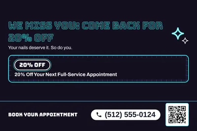 Neon night · Checklist: We Miss You: Come Back for 20% Off
