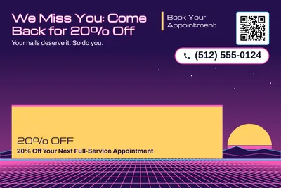 Synthwave · Offer Menu: We Miss You: Come Back for 20% Off