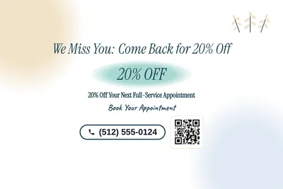Soft watercolour · Big Offer: We Miss You: Come Back for 20% Off