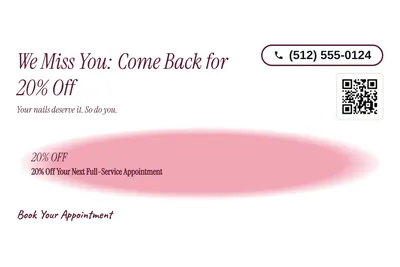 Soft watercolour · Offer Menu: We Miss You: Come Back for 20% Off