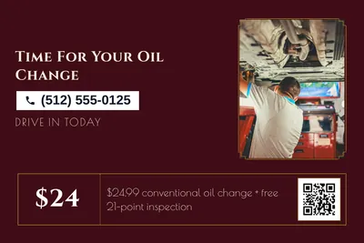 Art deco · Coupon: Time For Your Oil Change