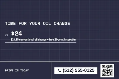 Blueprint · Offer Menu: Time For Your Oil Change