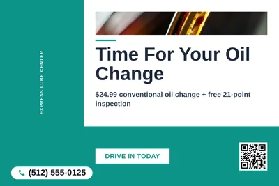 Bold Color Block · L-Shape Block: Time For Your Oil Change