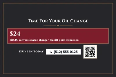 Classic · Offer Menu: Time For Your Oil Change
