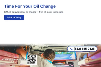 Clean Photo · Photo Bottom Strip: Time For Your Oil Change