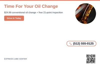 Clean Photo · Circle Photo Accent: Time For Your Oil Change