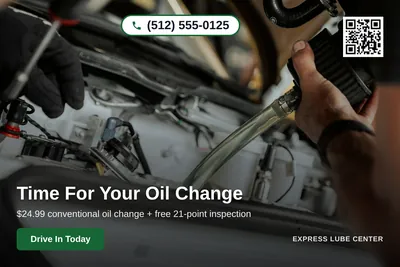 Clean Photo · Full Photo Overlay: Time For Your Oil Change