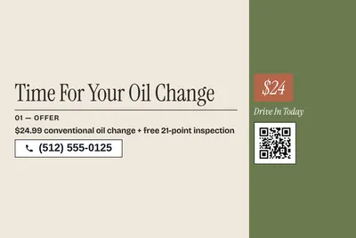 Contemporary · Checklist: Time For Your Oil Change