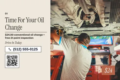 Contemporary · Photo Hero: Time For Your Oil Change