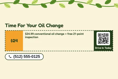 Jungle · Coupon: Time For Your Oil Change