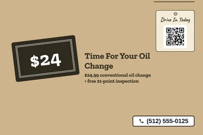 Kraft and stamp · Big Offer: Time For Your Oil Change