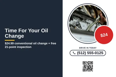 Local Offer · Split Panel: Time For Your Oil Change
