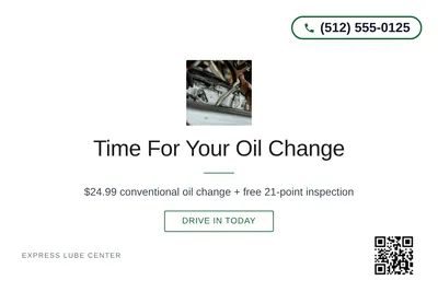 Minimal White · Centered Elegant: Time For Your Oil Change