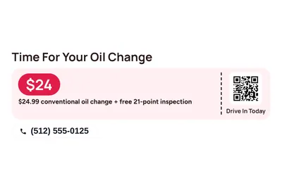Modern · Coupon: Time For Your Oil Change