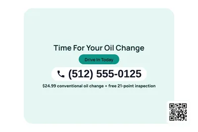 Modern · Phone Billboard: Time For Your Oil Change