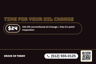 Neon night · Offer Menu: Time For Your Oil Change