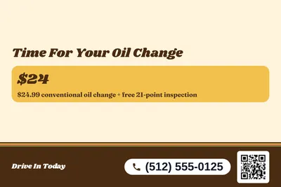 Retro 70s · Offer Menu: Time For Your Oil Change