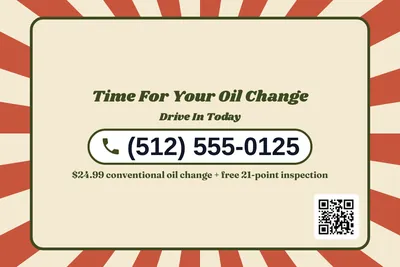 Retro 70s · Phone Billboard: Time For Your Oil Change
