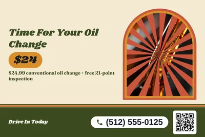Retro 70s · Photo Frame: Time For Your Oil Change