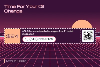 Synthwave · Coupon: Time For Your Oil Change