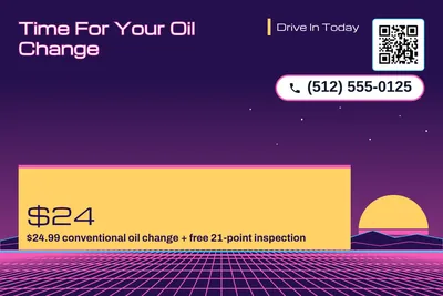 Synthwave · Offer Menu: Time For Your Oil Change