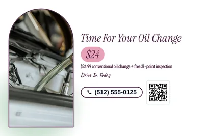 Soft watercolour · Checklist: Time For Your Oil Change
