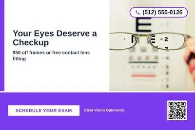 Bold Color Block · Bottom Bar: Your Eyes Deserve a Checkup