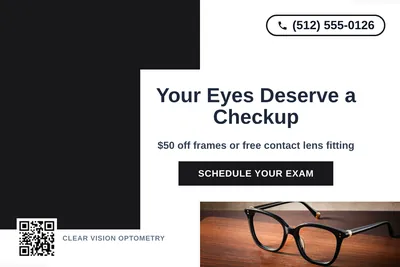 Bold Color Block · Corner Accent: Your Eyes Deserve a Checkup