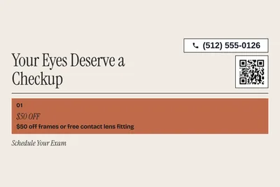 Contemporary · Offer Menu: Your Eyes Deserve a Checkup