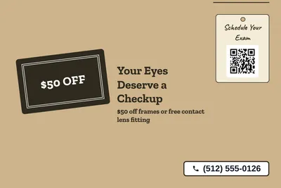 Kraft and stamp · Big Offer: Your Eyes Deserve a Checkup