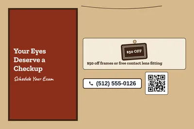 Kraft and stamp · Offer Menu: Your Eyes Deserve a Checkup