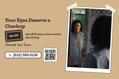 Kraft and stamp · Photo Frame: Your Eyes Deserve a Checkup