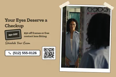 Kraft and stamp · Split: Your Eyes Deserve a Checkup