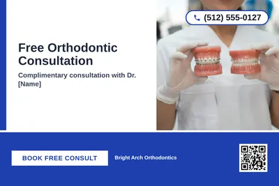 Bold Color Block · Bottom Bar: Free Orthodontic Consultation