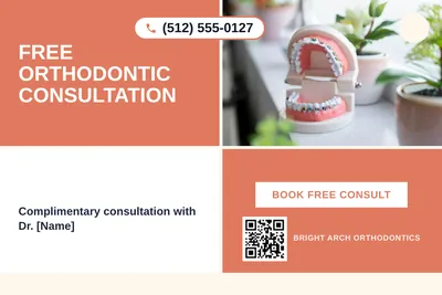 Bold Color Block · Checkerboard: Free Orthodontic Consultation