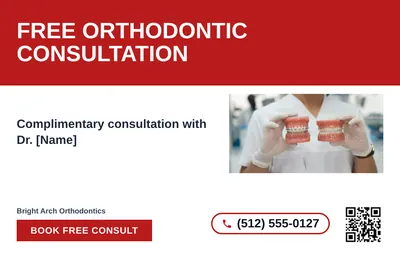 Bold Color Block · Horizontal Bands: Free Orthodontic Consultation