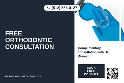 Bold Color Block · Vertical Split: Free Orthodontic Consultation