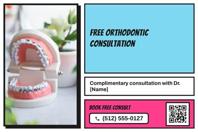 Comic pop · Photo Frame: Free Orthodontic Consultation