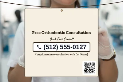 Kraft and stamp · Phone Billboard: Free Orthodontic Consultation