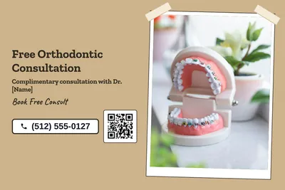 Kraft and stamp · Split: Free Orthodontic Consultation