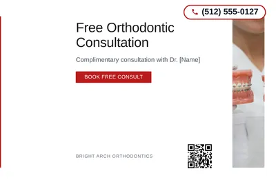 Minimal White · Left-Aligned Editorial: Free Orthodontic Consultation