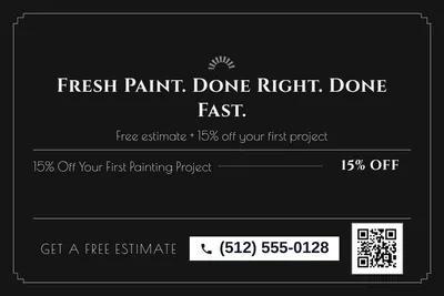 Art deco · Offer Menu: Fresh Paint. Done Right. Done Fast.