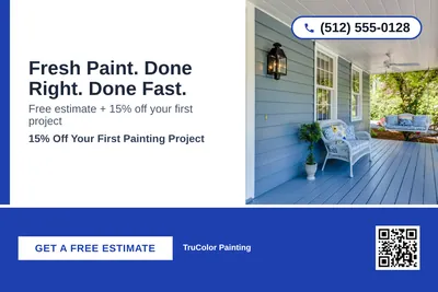 Bold Color Block · Bottom Bar: Fresh Paint. Done Right. Done Fast.