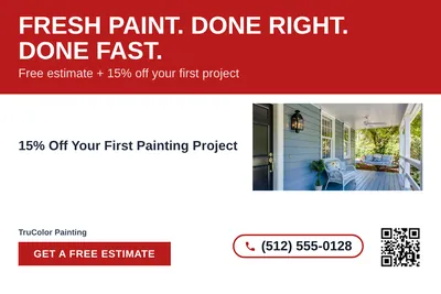 Bold Color Block · Horizontal Bands: Fresh Paint. Done Right. Done Fast.